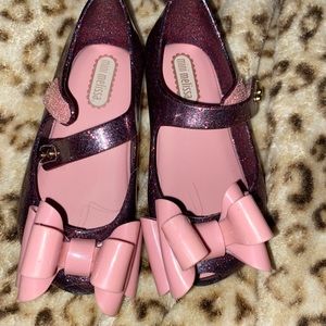 Mini Melissa size 9 purple sparkly with pink bows